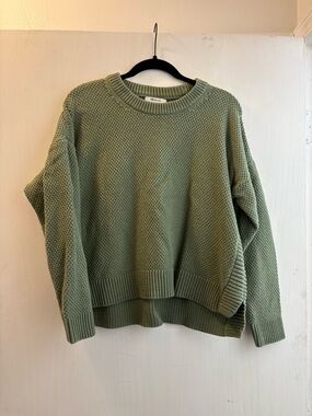 Madewell Olive Green Crewneck Cropped Sweater